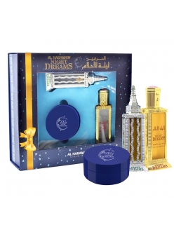 Подарочный набор Night Dreams Al Haramain ( масляные духи , спрей, бахур)