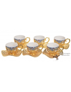 Кофейный набор на 6 персон "Великолепие" золото, Турция