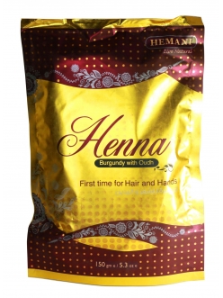 Хна для волос и мехенди - цвет Бургунди с удом / Burgundy Henna with oudh , Hemani, 150 гр 