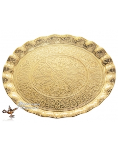 Поднос круглый в восточном стиле  на 6 чашек, золотой, Турция