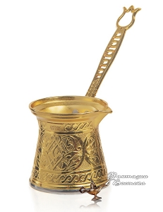 Турка ( джезва ) для кофе двуслойная , золотая, 200 мл. , Турция