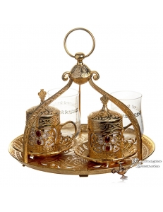 Кофейный набор на 2 персоны "Амир", золотой, Турция