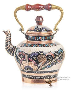 Медный чайник ручной работы расписной 1600 мл. Турция