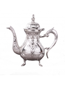 Сервировочный чайник в восточном стиле, серебряный