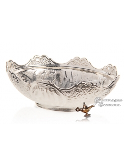Чаша конфетница овальная в восточном стиле, серебро, Турция