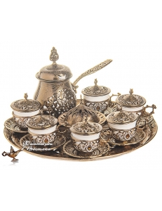 Кофейный набор на 6 персоны с туркой " Османия" , Турция