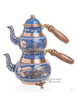 Пара медных чайников в восточном стиле расписные ручная работа ,  Турция