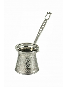 Турка ( джезва ) для кофе двуслойная , серебро , 200 мл. , Турция