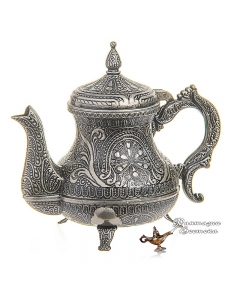 Сервировочный чайник в восточном стиле, темное серебро , Турция