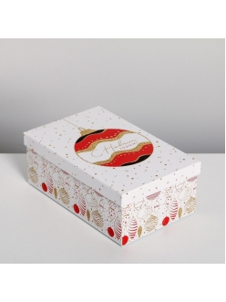 Деревянная подарочная коробка "С Новым годом" 22 х 14 х 8.5 см